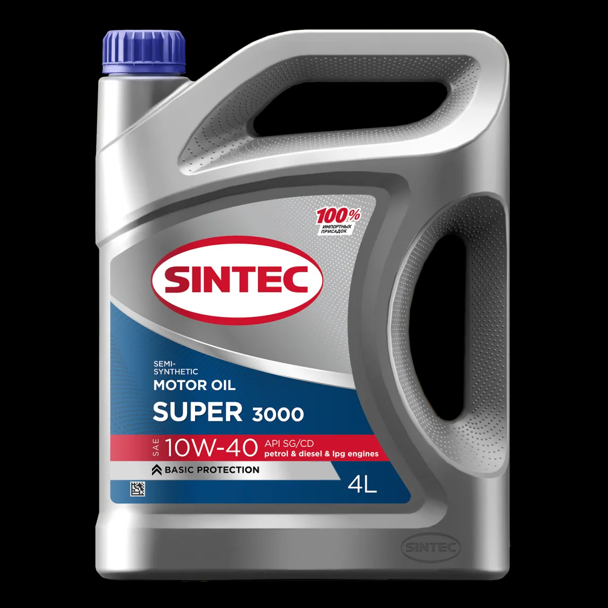 Моторное полусинтетическое масло Sintec Super 3000 10W-40 SG/CD 4л 600240